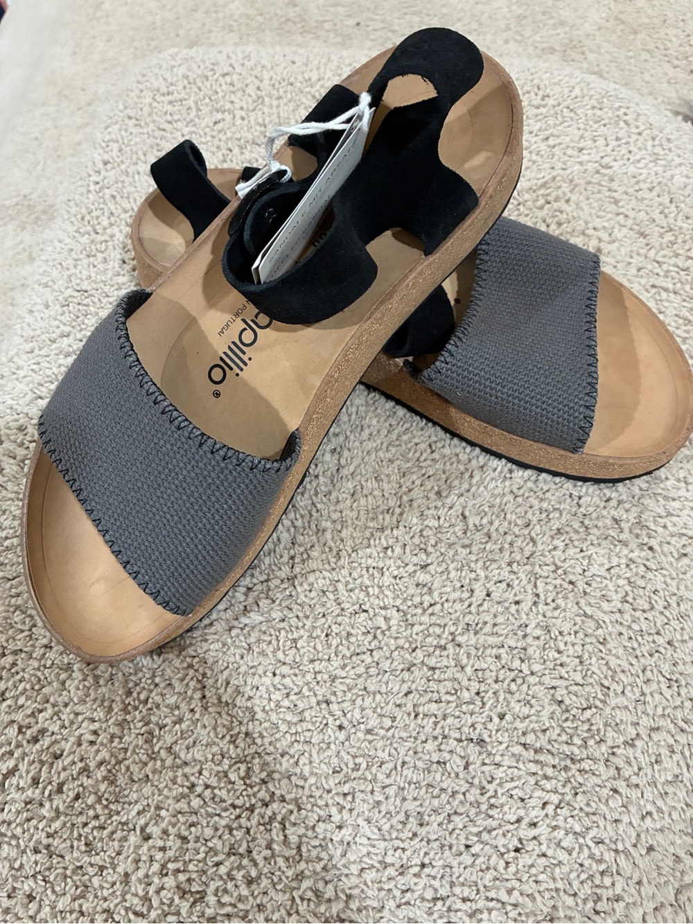 Papillio By Birkenstock Glenda Black/Grey Wedge Sandal NWT EU40 US9